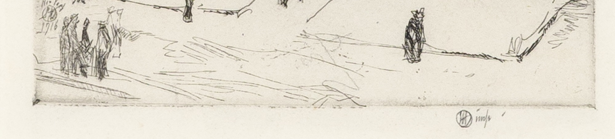 Artwork by Childe Hassam, CHURCH ACROSS THE WAY, Made of Etching