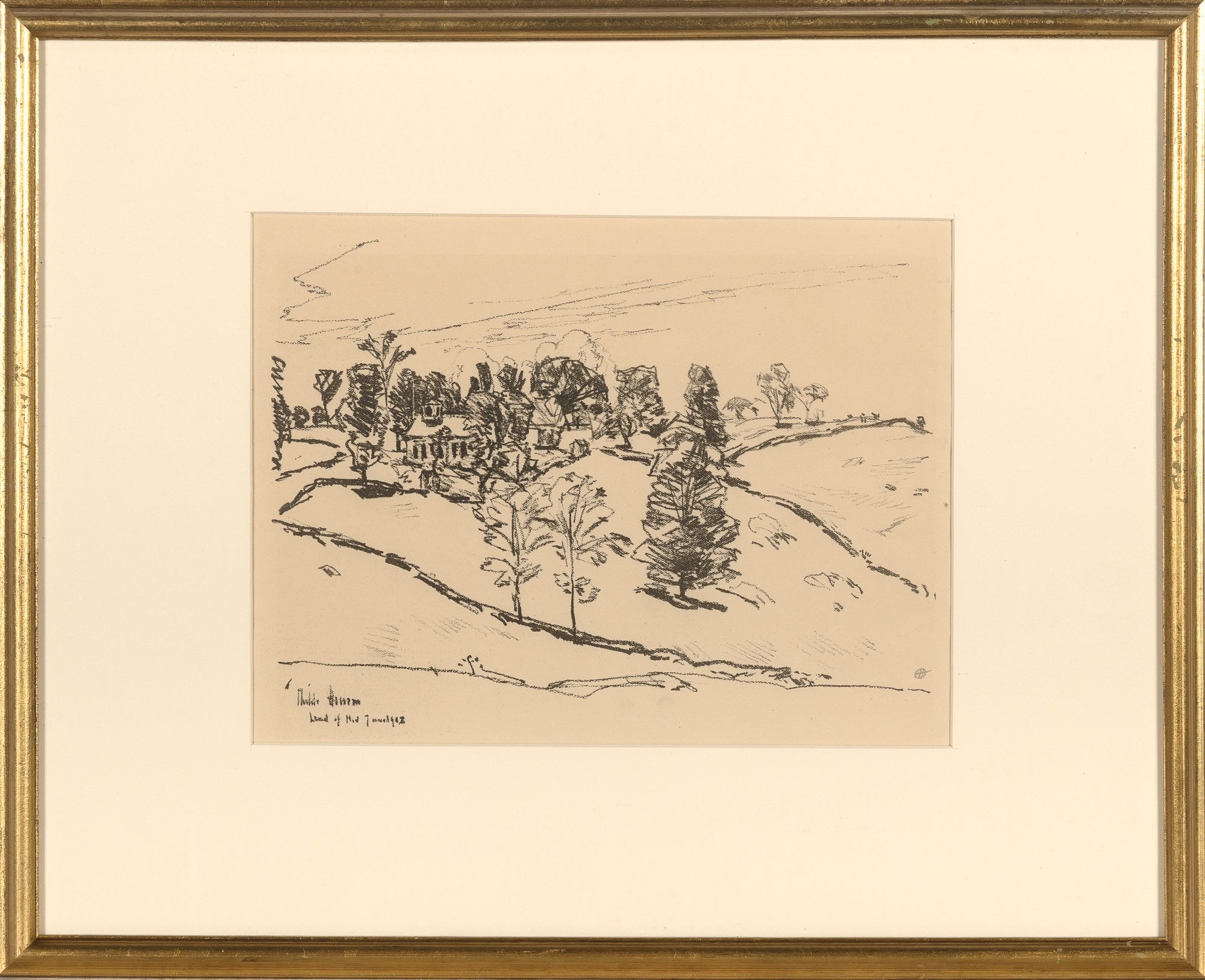 Artwork by Childe Hassam, THE LITTLE SCHOOL HOUSE, LAND OF NOD; LAND OF NOD, Made of Lithographs