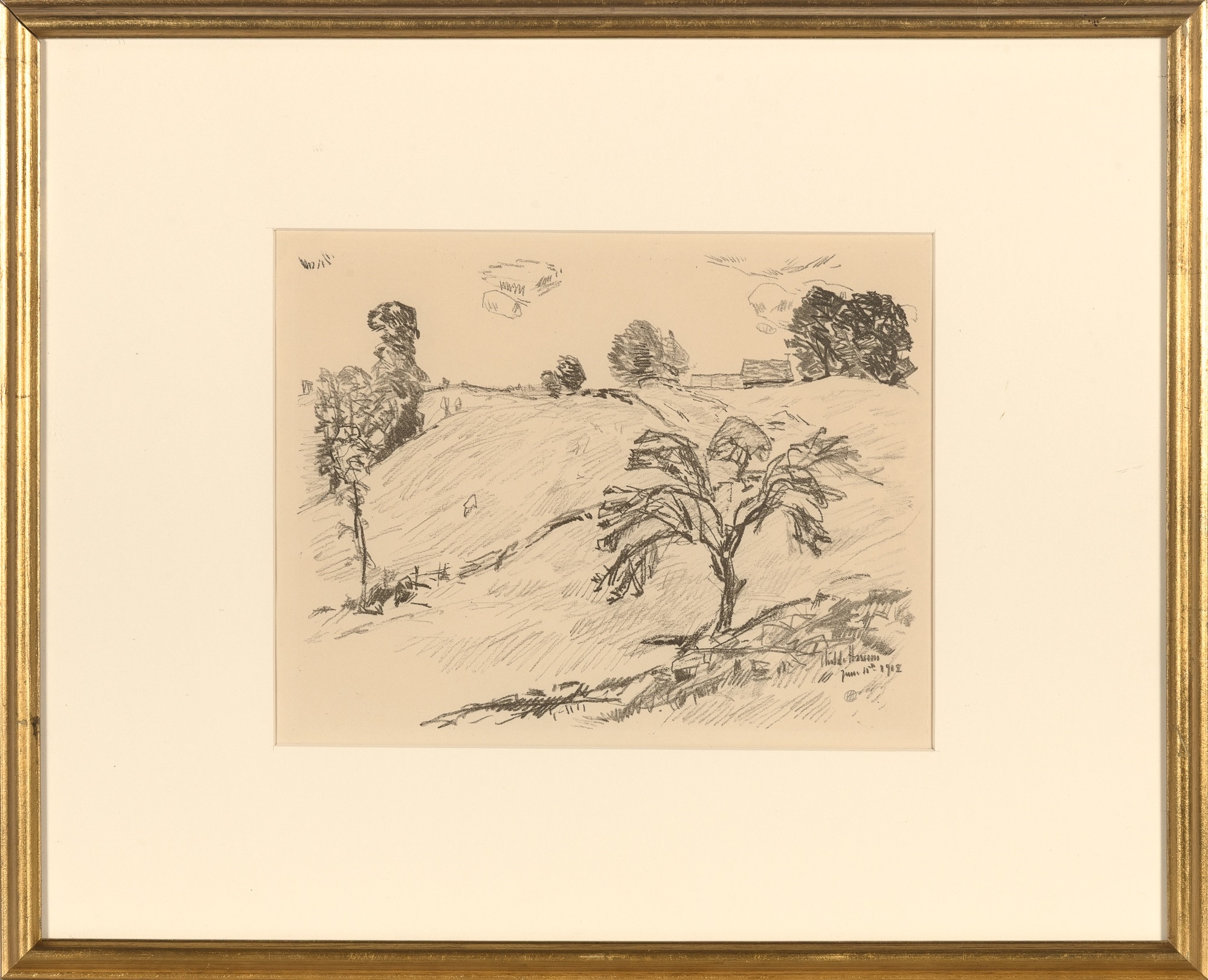 Artwork by Childe Hassam, THE LITTLE SCHOOL HOUSE, LAND OF NOD; LAND OF NOD, Made of Lithographs