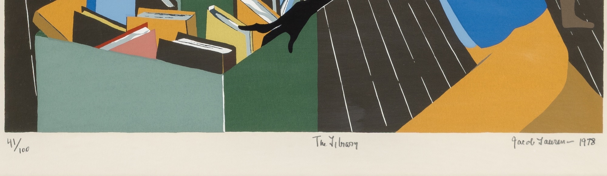 Artwork by Jacob Lawrence, THE LIBRARY, Made of Color Screenprint On Wove Paper