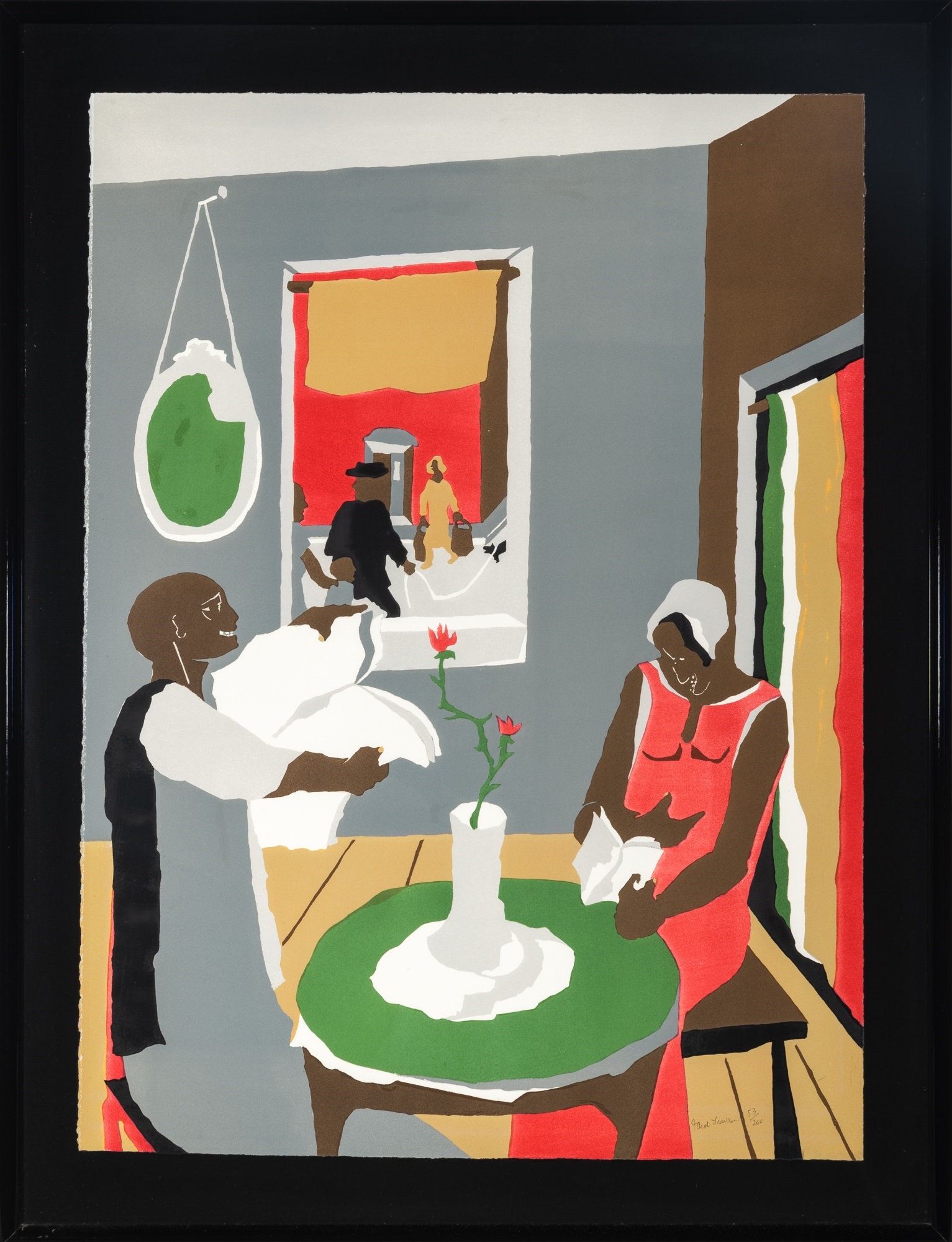 Artwork by Jacob Lawrence, ASPIRATION (NESBETT L88-I, Made of Color Lithograph On Arches Paper