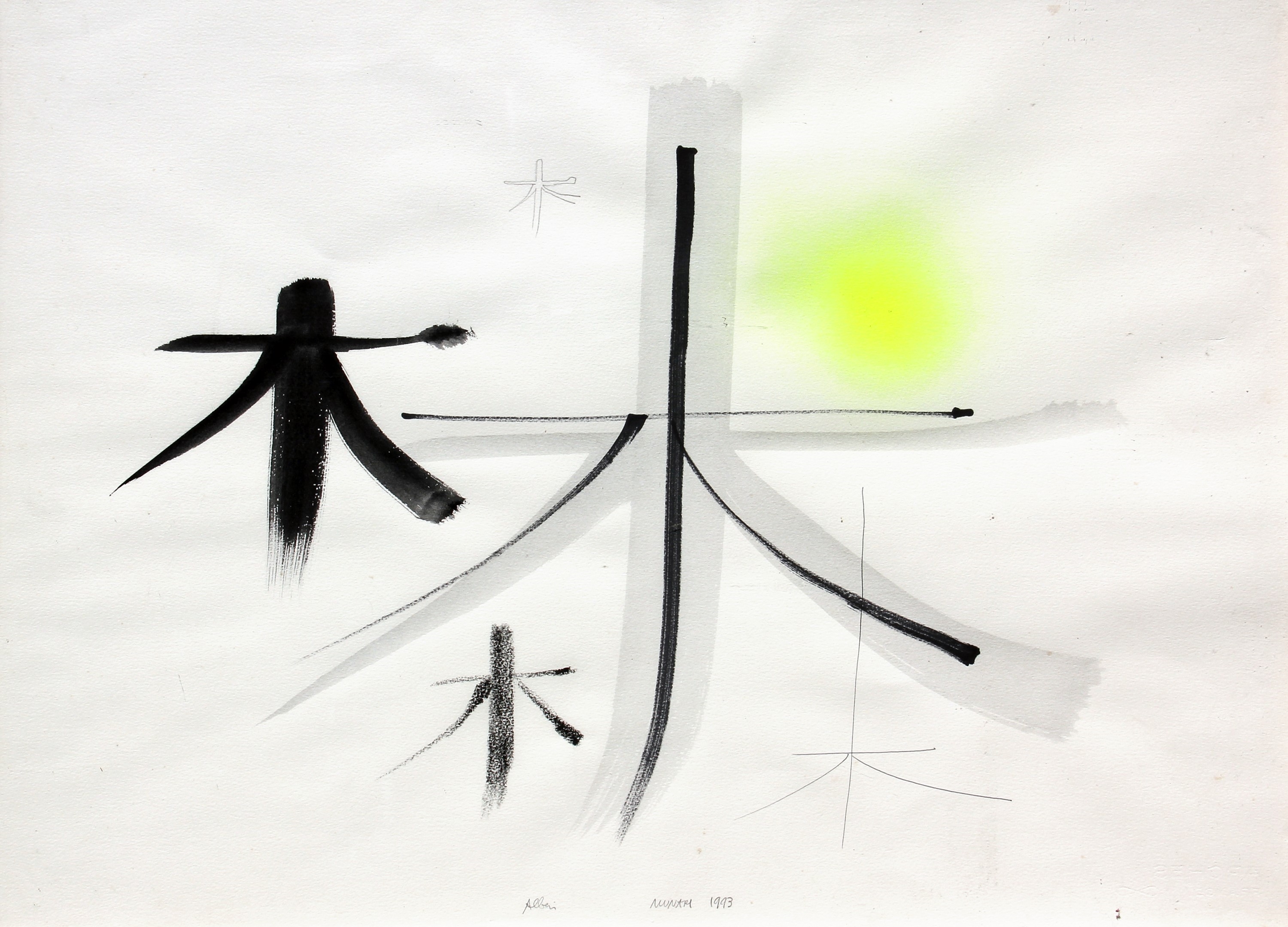 Artwork by Bruno Milano, Alberi, Made of mixed media on cardboard