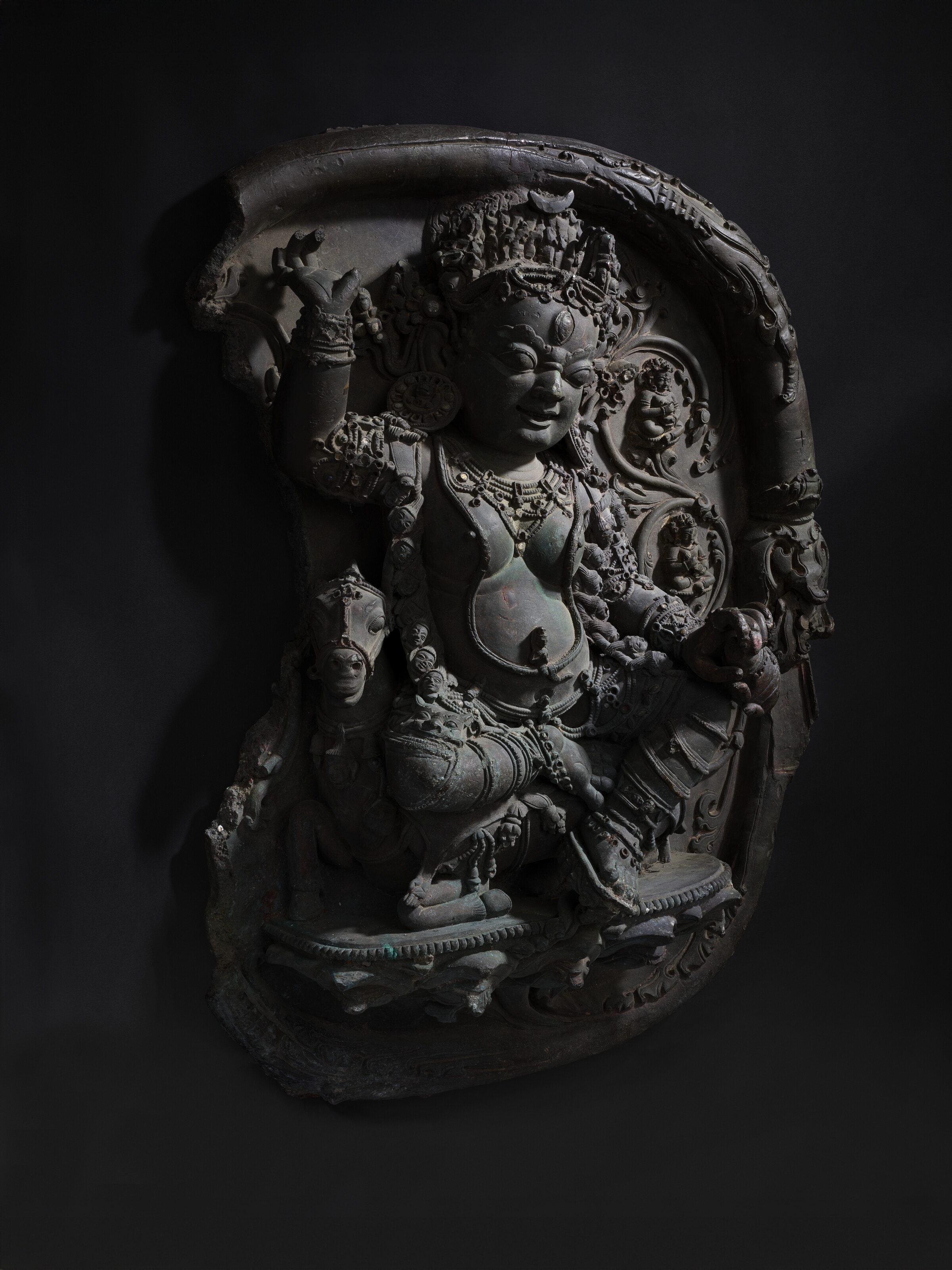Artwork by Tibetan School, 14th Century, A COPPER ALLOY PANEL OF PALDEN LHAMO, Made of Copper