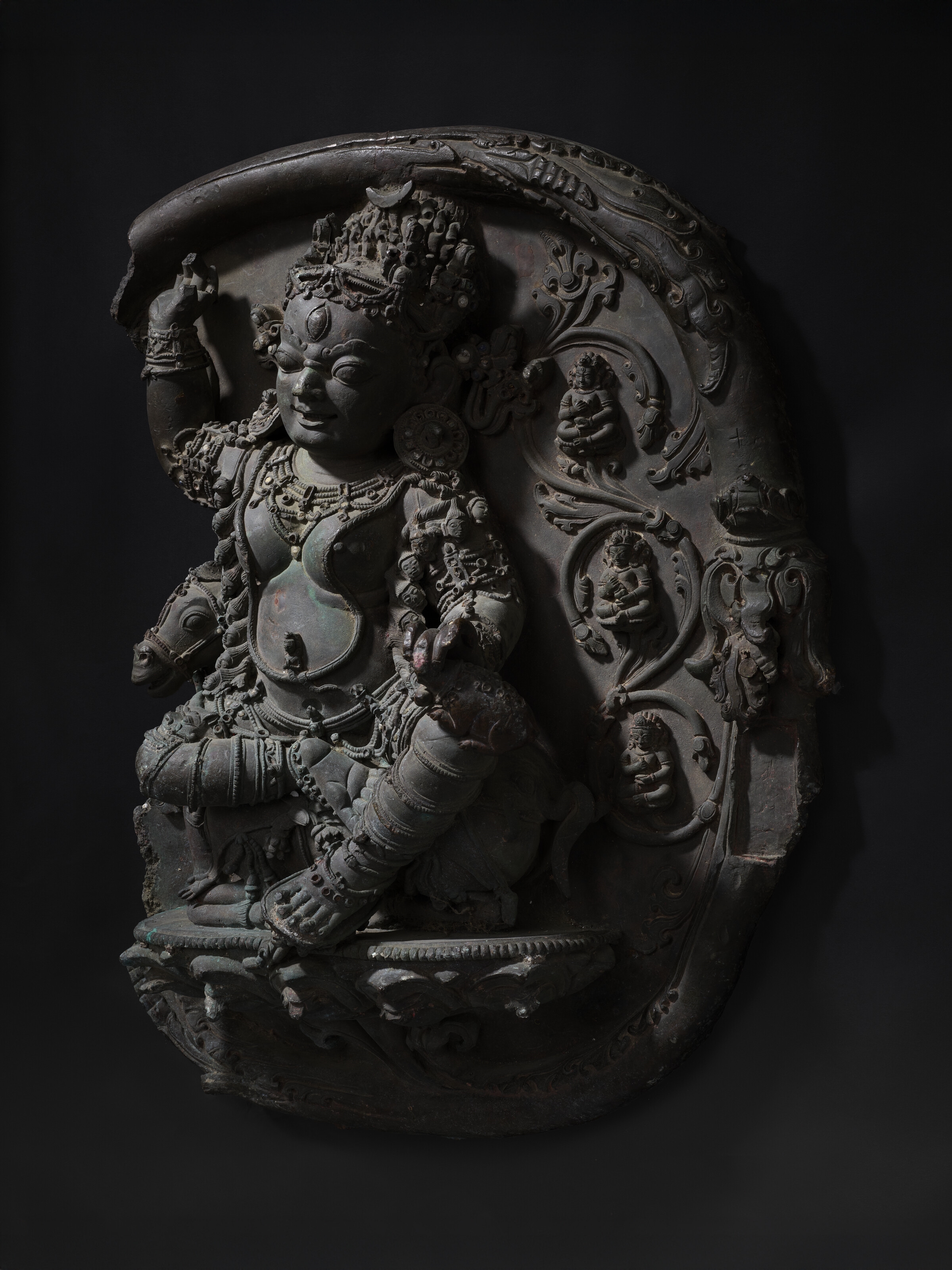 Artwork by Tibetan School, 14th Century, A COPPER ALLOY PANEL OF PALDEN LHAMO, Made of Copper