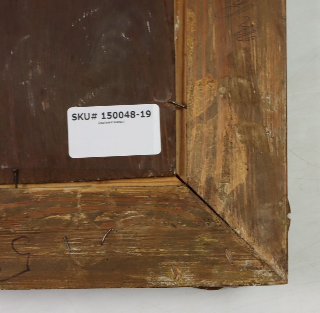 Artwork by G Joli, Courtyard Scene, Made of Oil On Board