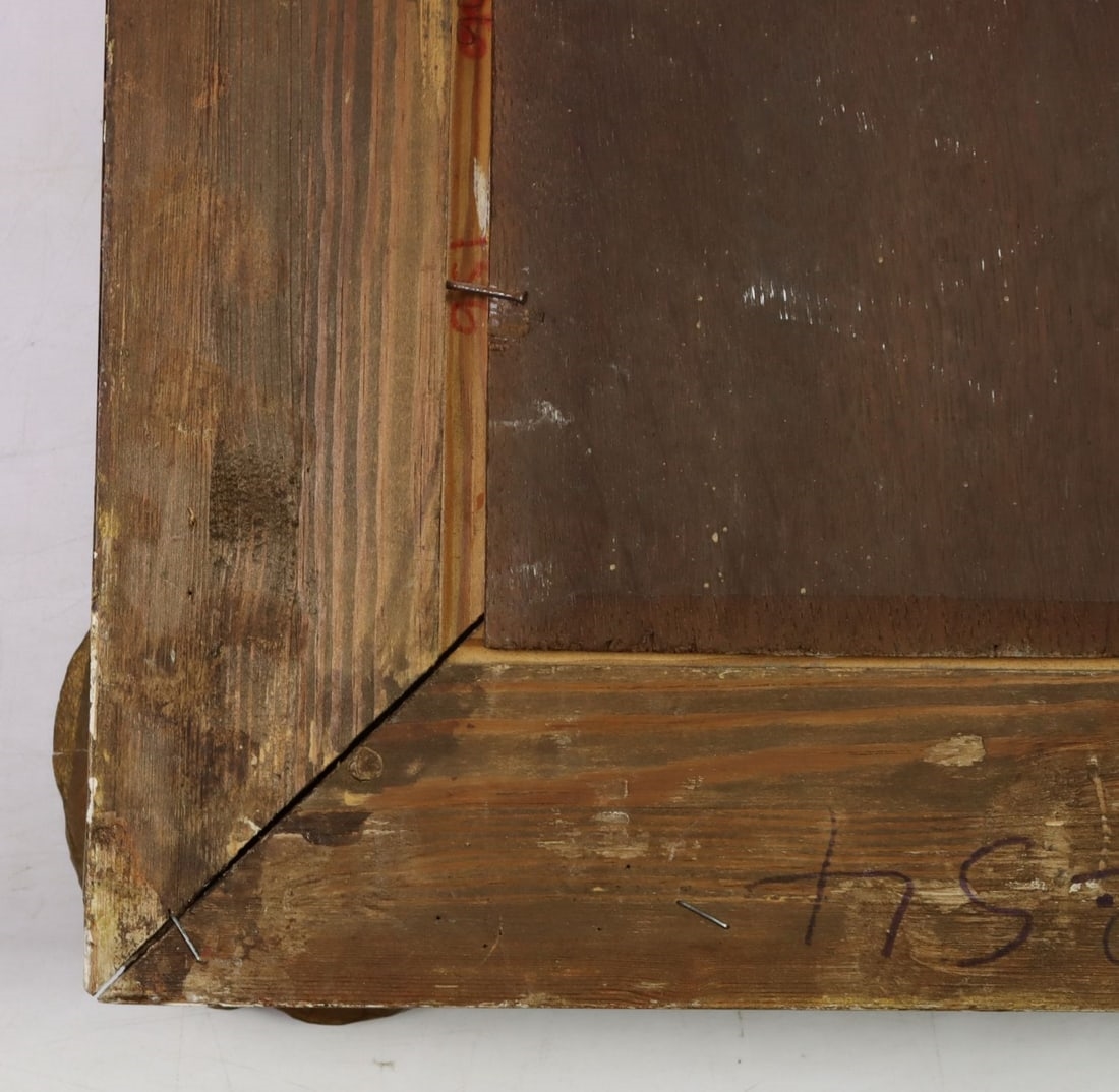 Artwork by G Joli, Courtyard Scene, Made of Oil On Board