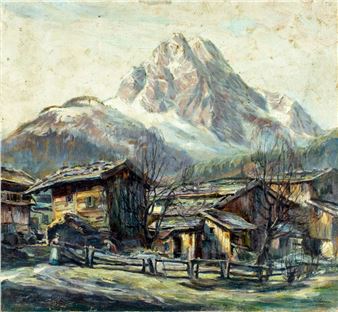 Mountain Village Landscape - Louis Wöhner
