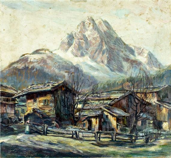 Mountain Village Landscape - Louis Wöhner