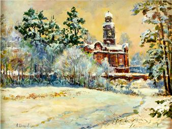 Winter Landscape with Church - Andrei Shagarov