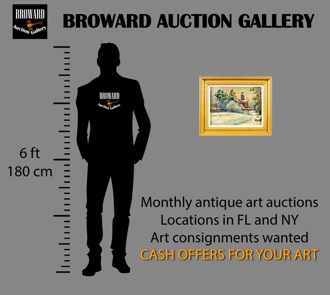 Artwork by Andrei Shagarov, Winter Landscape with Church, Made of Oil On Board