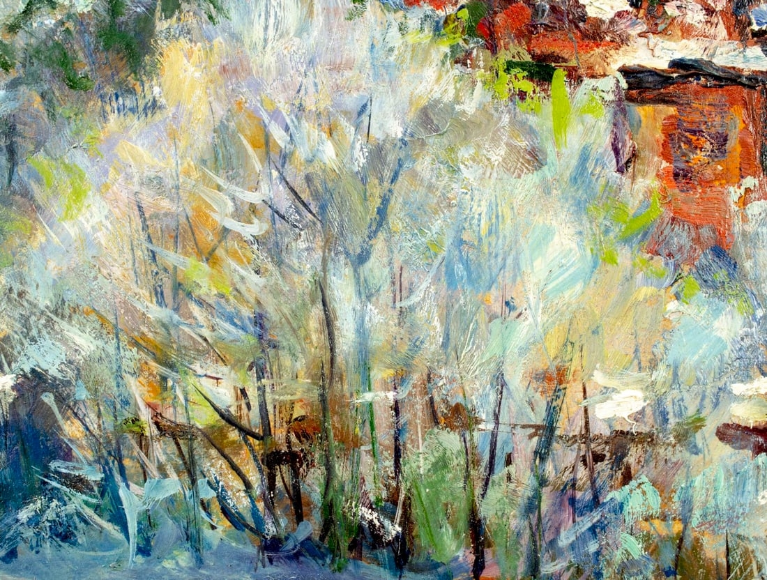 Artwork by Andrei Shagarov, Winter Landscape with Church, Made of Oil On Board