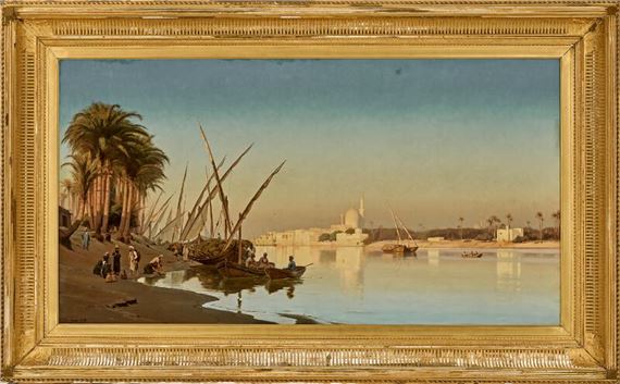 Carl Neumann | View of the Nile near Cairo (1878) | MutualArt