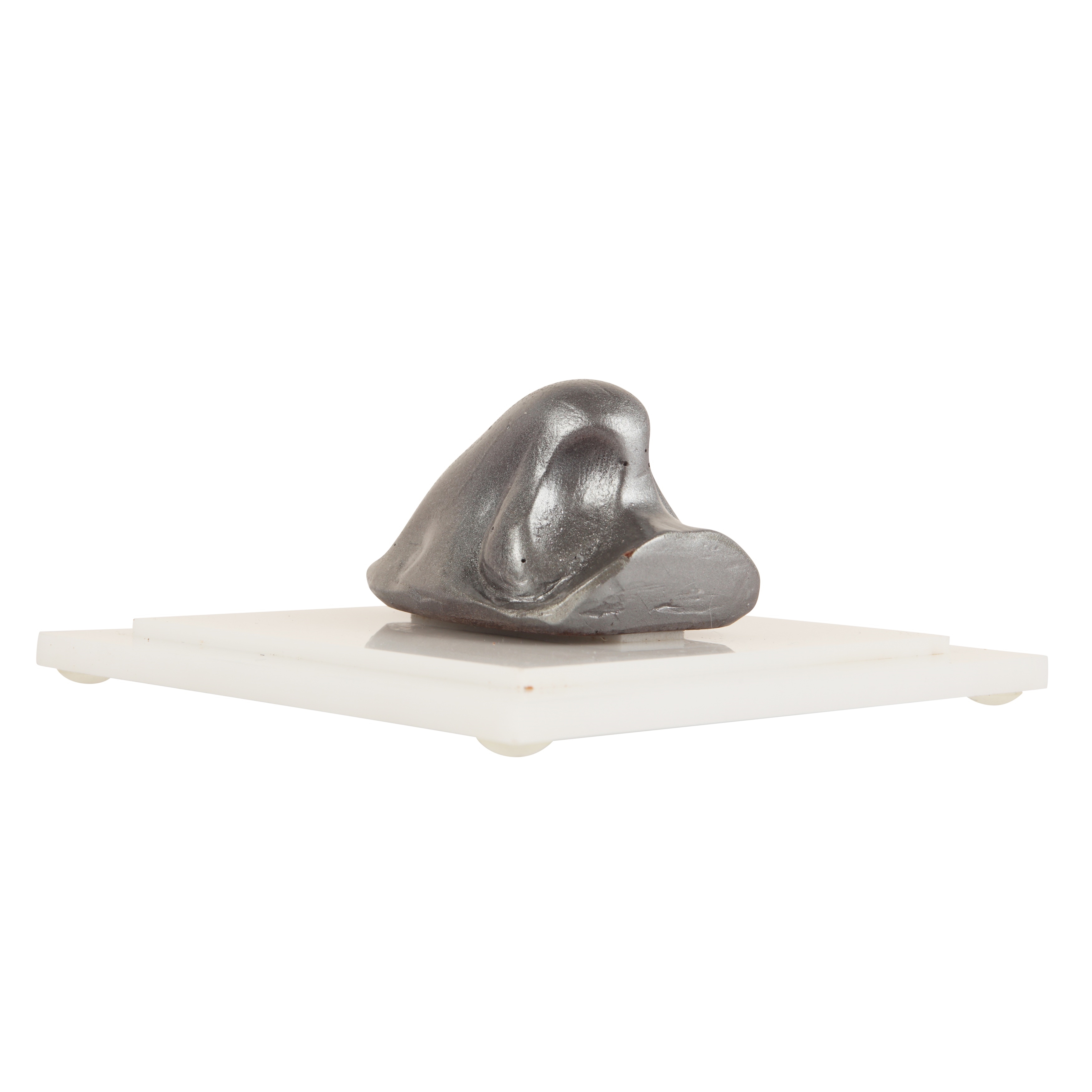 Artwork by Marina Abramović, The Silver Nose, Made of Chocolate And Silver Pigment Sculpture