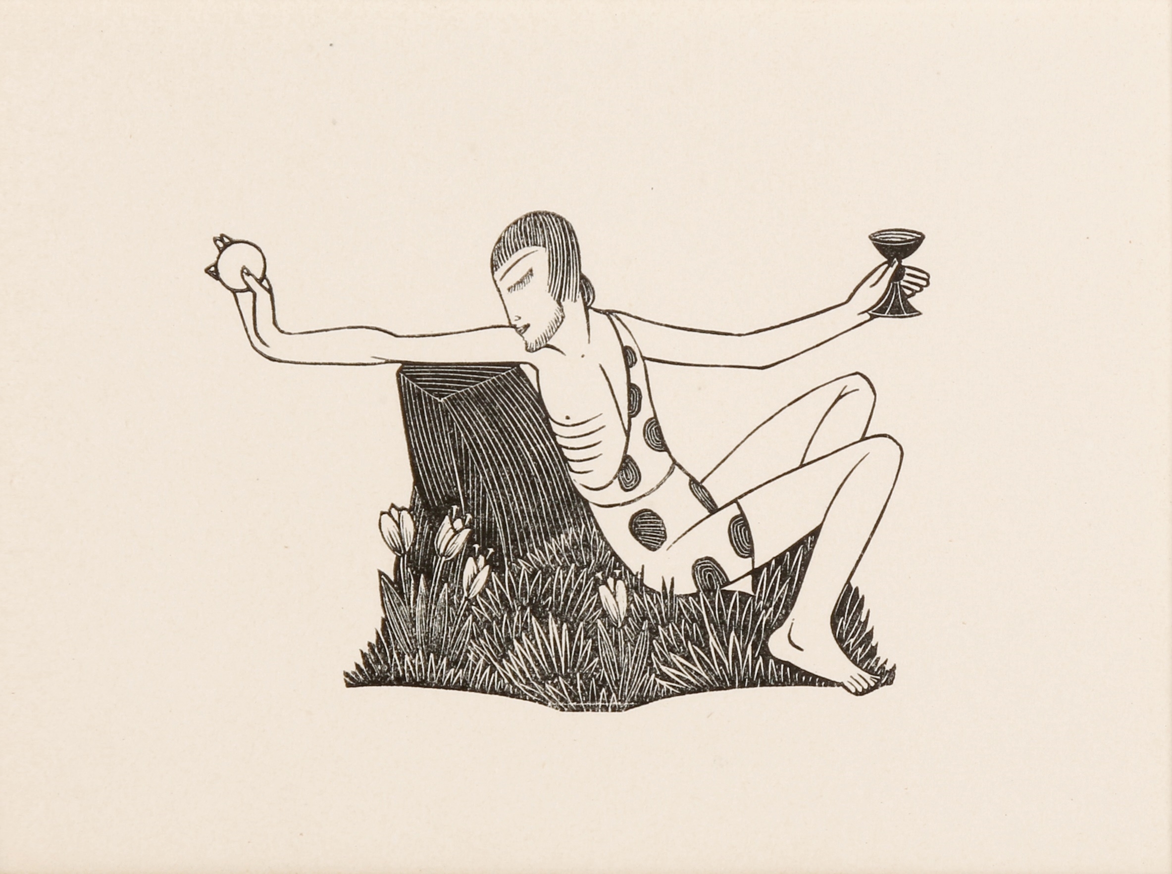 Artwork by Eric Gill, Ibi Dabo Tibi; Girl Sleeping; Stay Me With Apples; My Love among the Lilies, Made of Wood Engravings