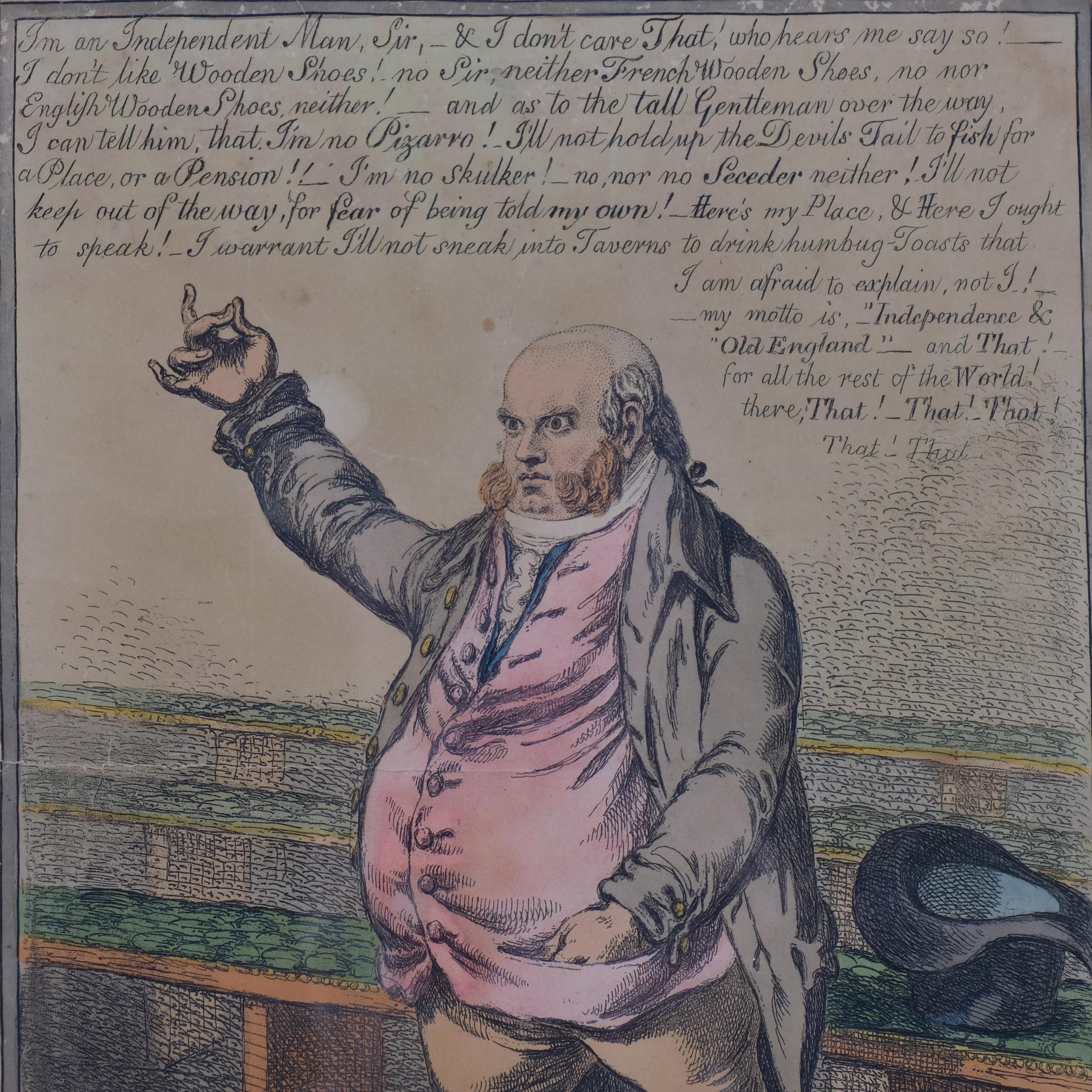 Artwork by James Gillray, Independence, Made of Hand-Coloured Etching On Paper