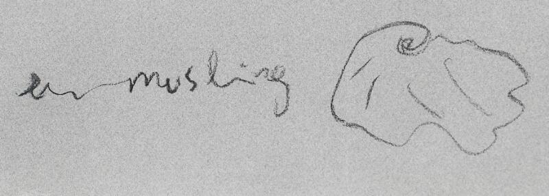 Artwork by Arje Griegst, Untitled, Made of Ink And Coloured Crayons On Thick, Grey Paper