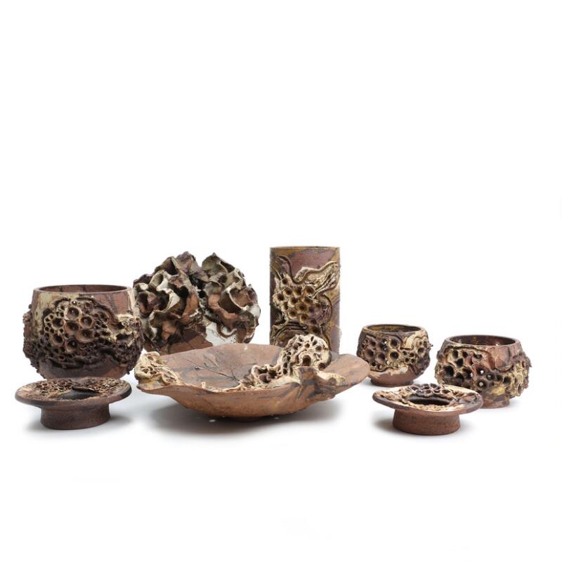 Artwork by Bodil Marie Nielsen, A collection of eight stoneware pieces, Made of Stoneware