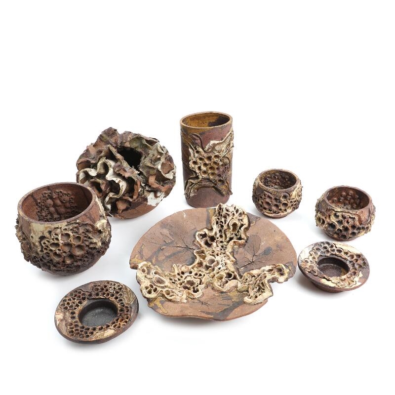 Artwork by Bodil Marie Nielsen, A collection of eight stoneware pieces, Made of Stoneware