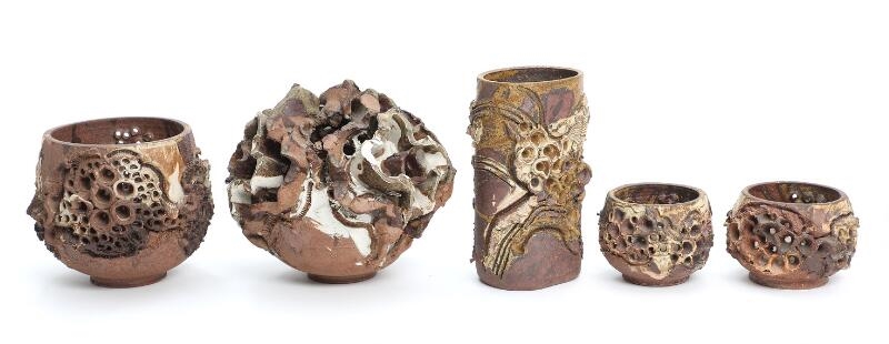 Artwork by Bodil Marie Nielsen, A collection of eight stoneware pieces, Made of Stoneware