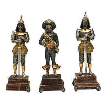 Blackbeard Pirate and two fully suited Chinese warriors - Giuseppe Vasari