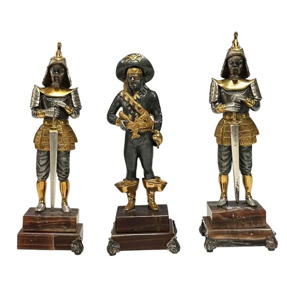 Blackbeard Pirate and two fully suited Chinese warriors - Giuseppe Vasari