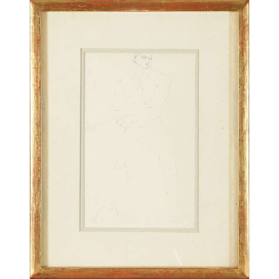 Artwork by Henri Gaudier-Brzeska, STANDING MALE NUDE, Made of Pen And Ink On Paper