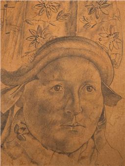 PORTRAIT OF A WOMAN IN TRADITIONAL SWISS DRESS - Stanley Spencer