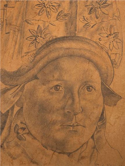 PORTRAIT OF A WOMAN IN TRADITIONAL SWISS DRESS - Stanley Spencer