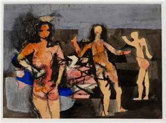 THREE RED BATHERS - Keith Vaughan