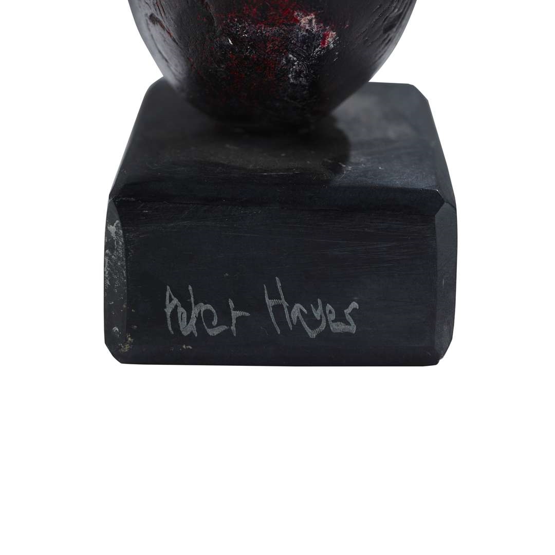 Artwork by Peter Hayes, BOW WITH COPPER DISC, Made of Raku