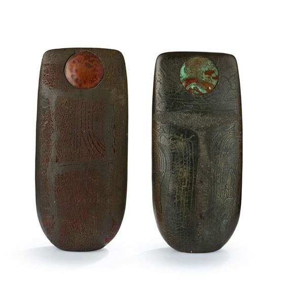 TWO BOWS WITH COPPER DISCS