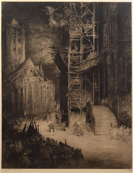 Le Montage du Dragon sur le Beffroi de Gand - Jules de Bruycker