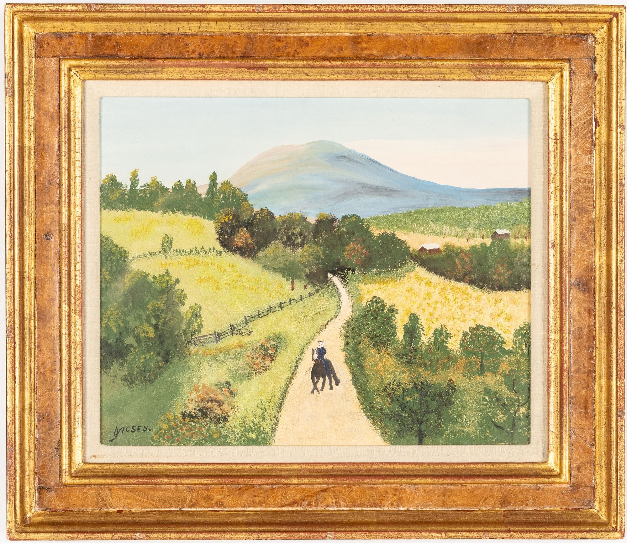 Artwork by Grandma Moses, The Country Road, Made of Oil On Masonite