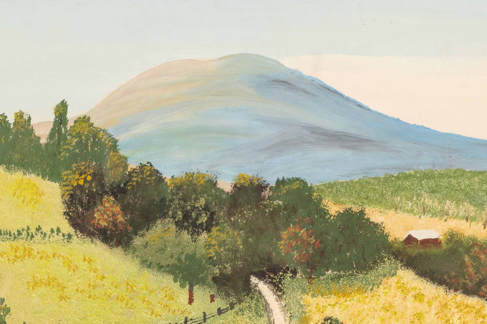 Artwork by Grandma Moses, The Country Road, Made of Oil On Masonite