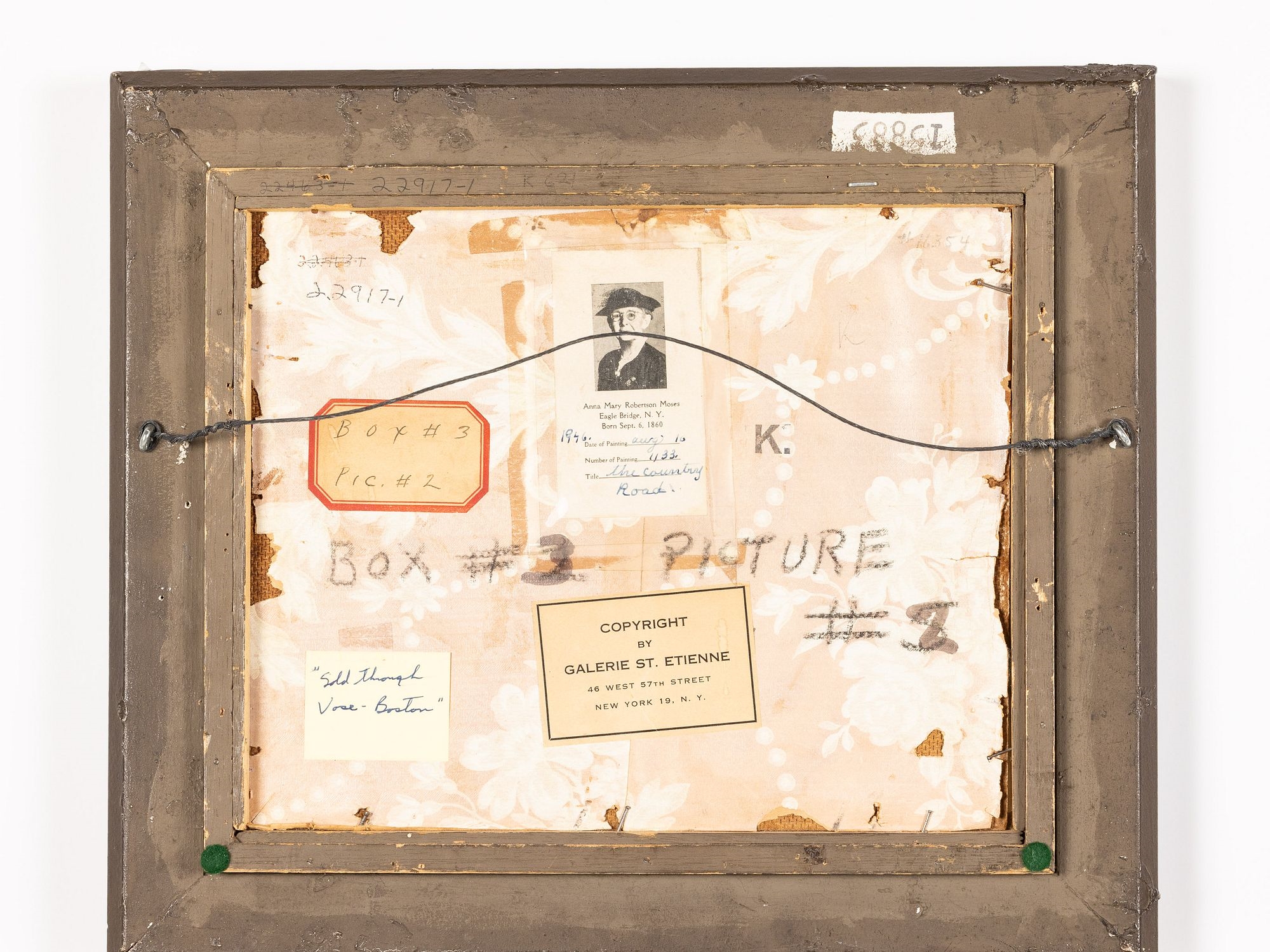 Artwork by Grandma Moses, The Country Road, Made of Oil On Masonite