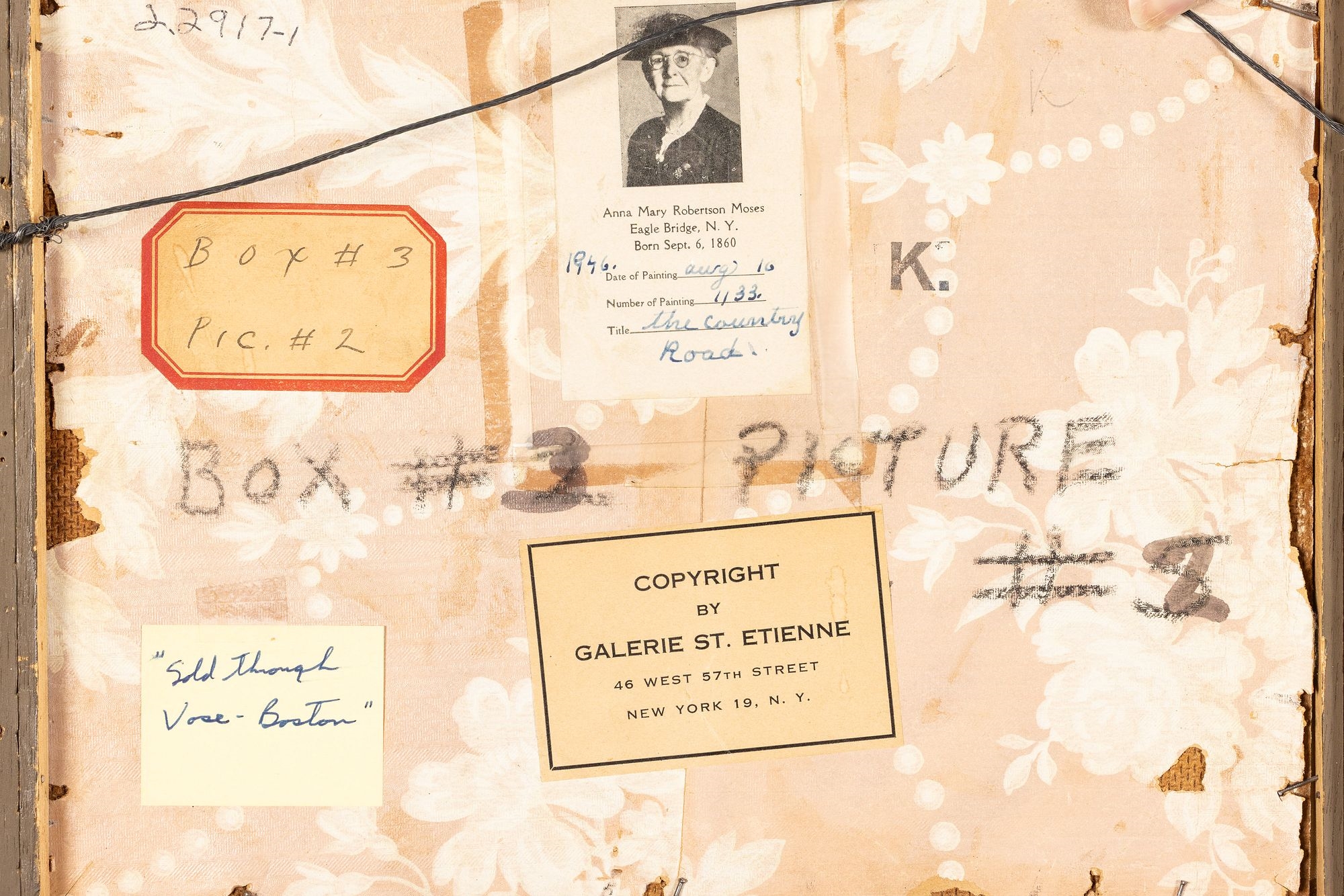 Artwork by Grandma Moses, The Country Road, Made of Oil On Masonite