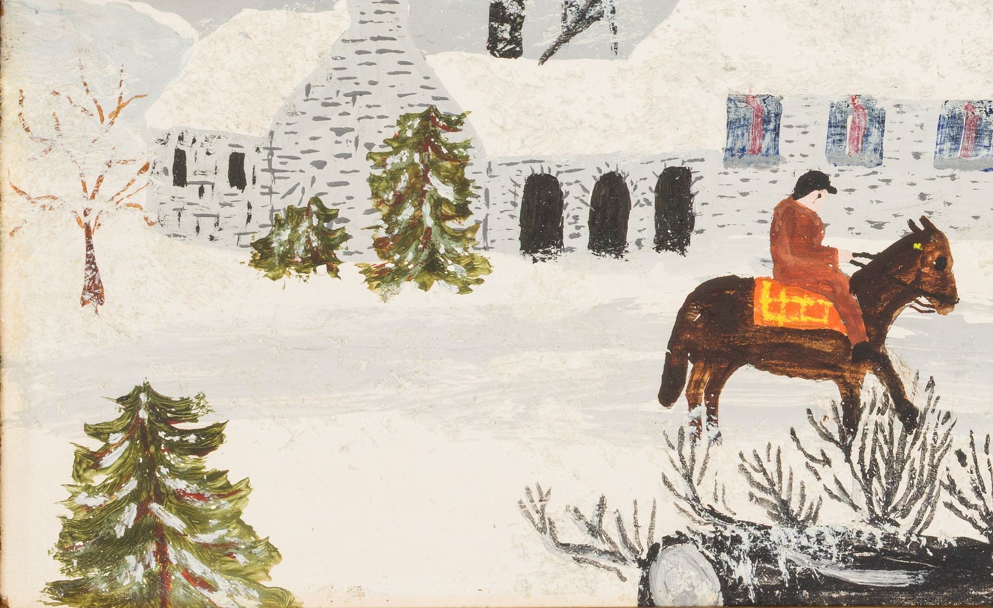 Artwork by Grandma Moses, No Game, Made of Oil On Masonite