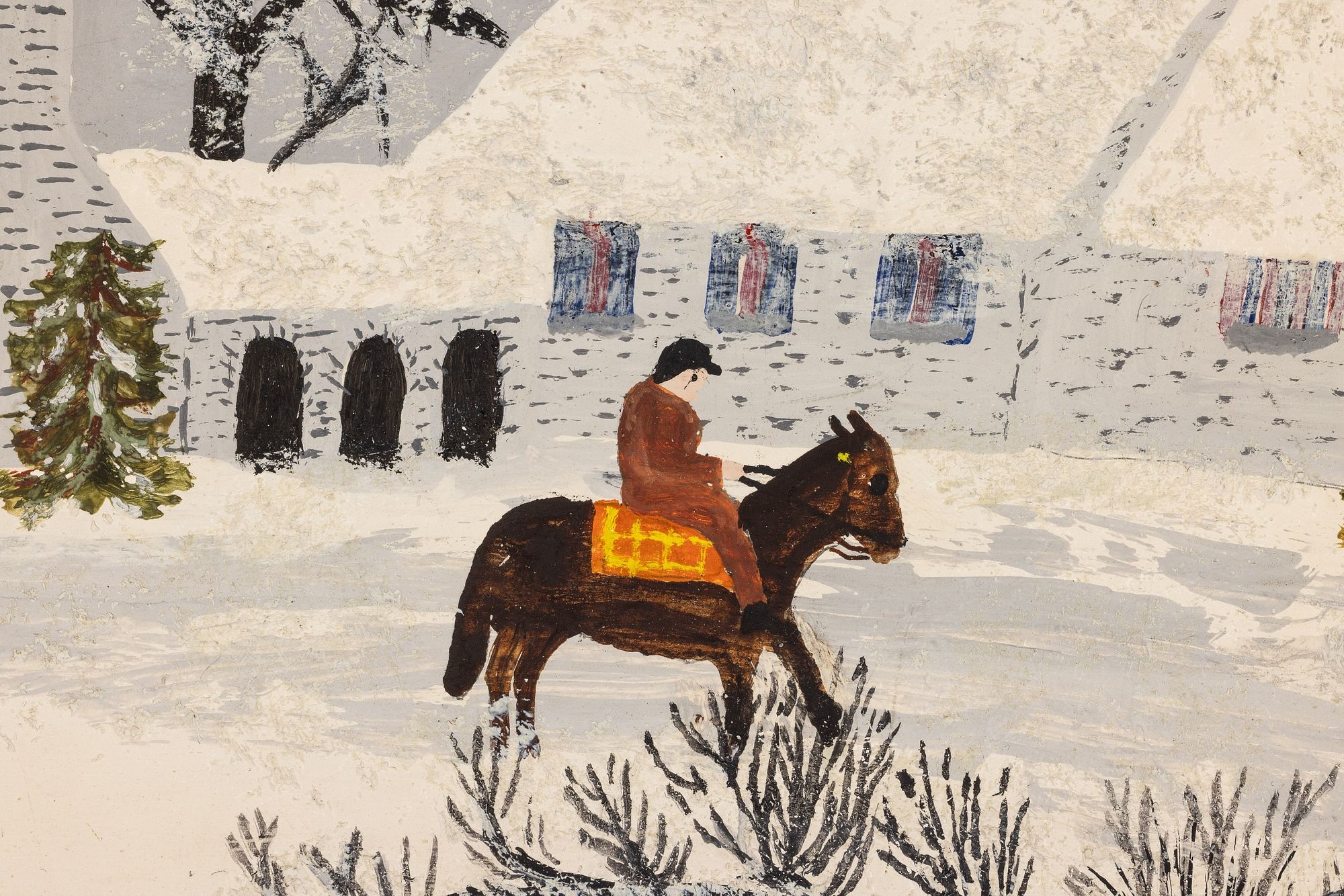 Artwork by Grandma Moses, No Game, Made of Oil On Masonite