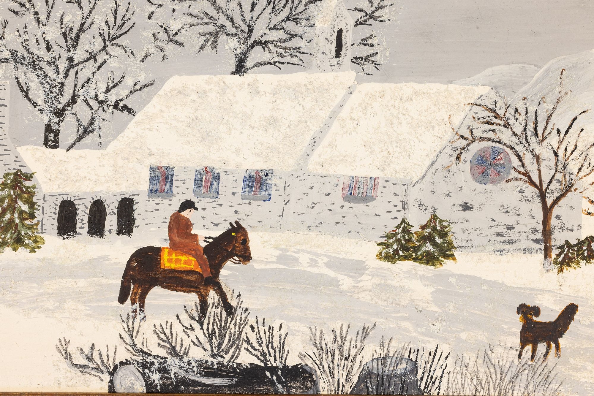 Artwork by Grandma Moses, No Game, Made of Oil On Masonite