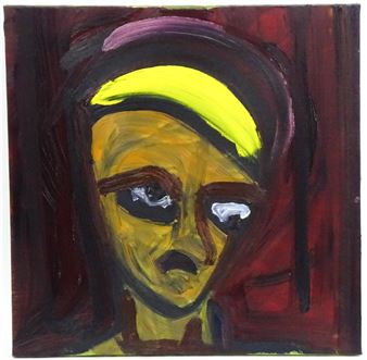 An abstract composition with face - Chieftain Solo