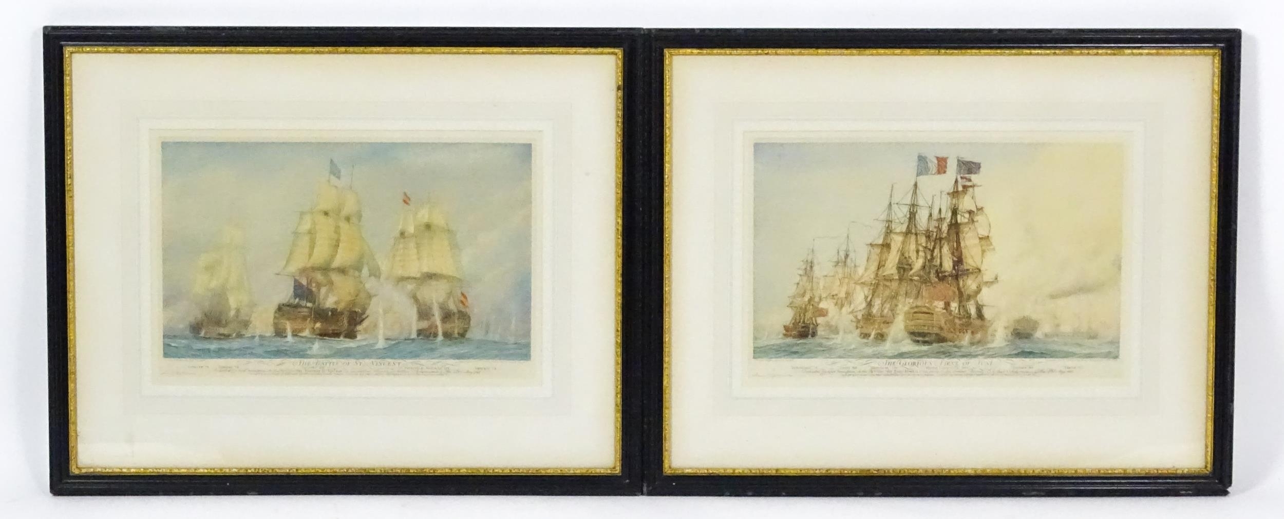 Artwork by Harold Wyllie, The Battle of St Vincent, and The Glorious First of June, Made of Aquatints