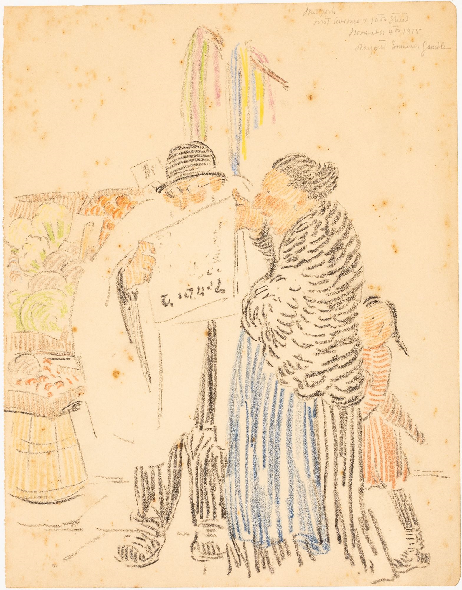 Artwork by Margaret Summer Gamble, Two Works, Made of Colored Pencil On Paper