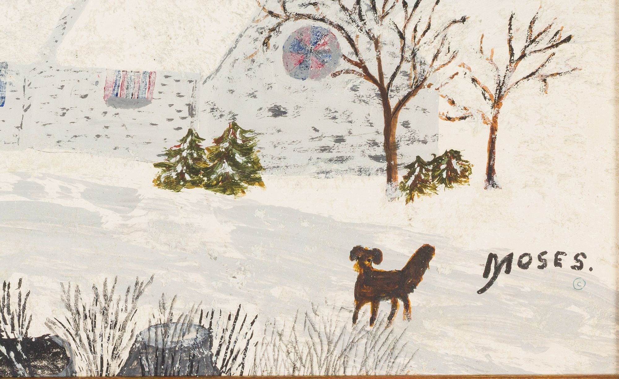 Artwork by Grandma Moses, No Game, Made of Oil On Masonite