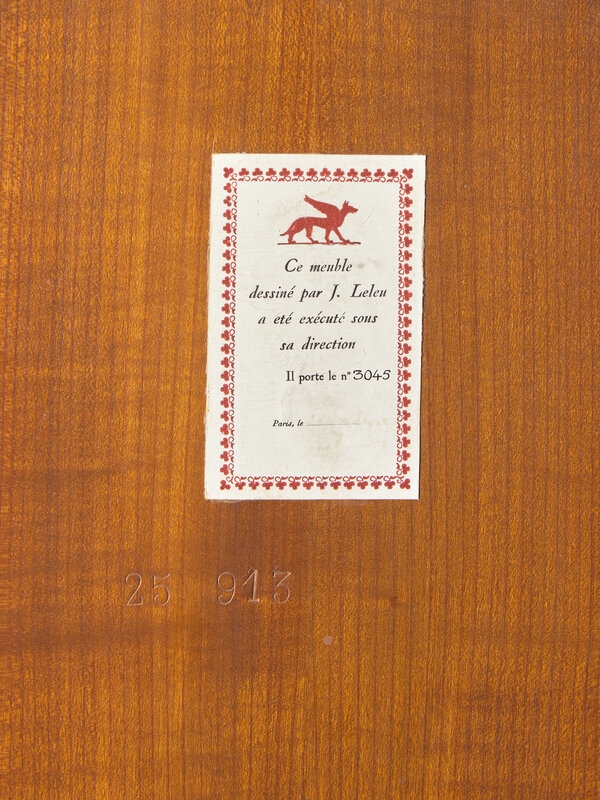 Artwork by Jules Leleu, A Jules Leleu Brass Mounted Mahogany Dining Table, Made of Brass Mounted Mahogany