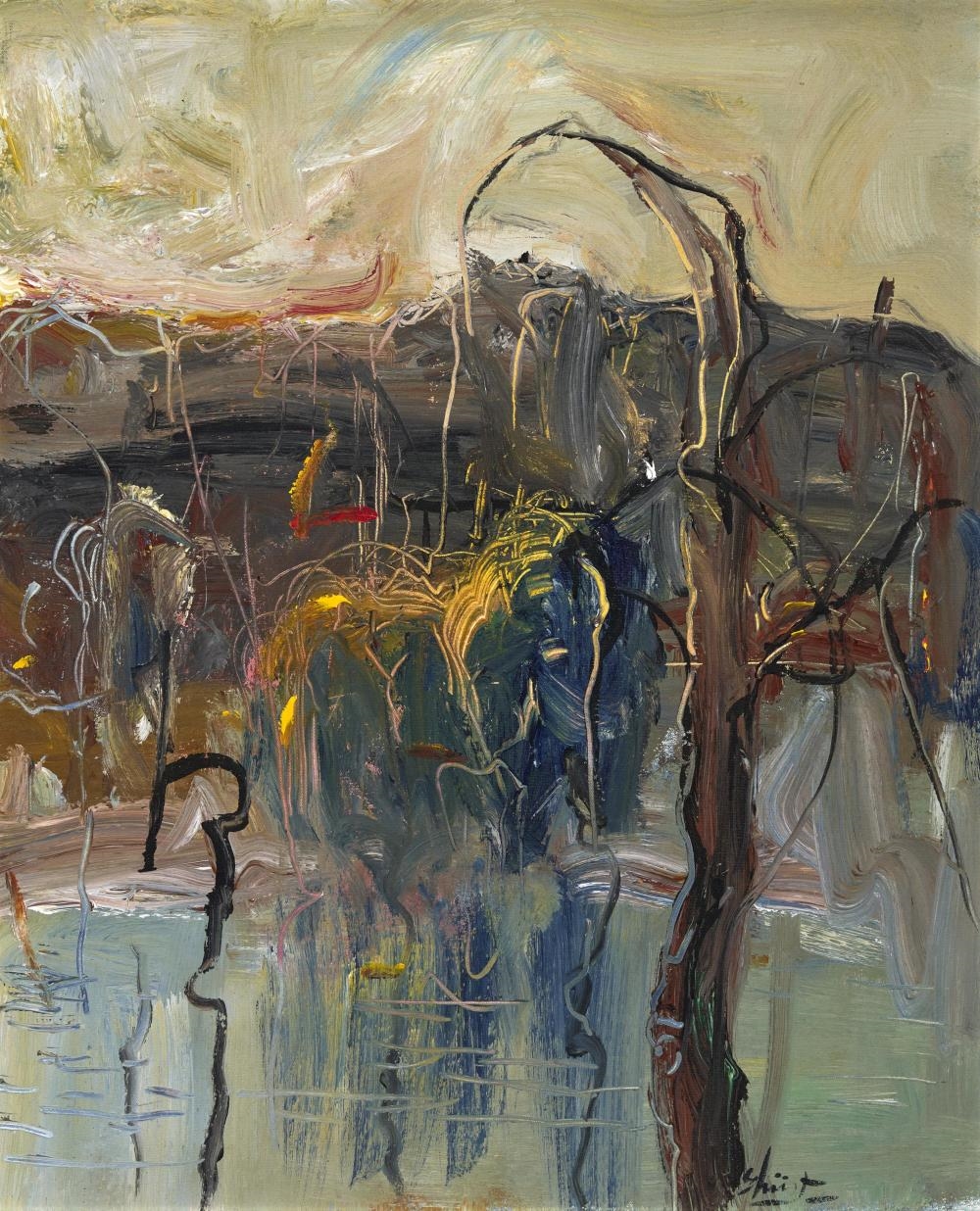 Artwork by Patrick Shirvington, Evening Bushfire, Made of Oil On Canvas