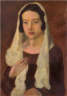 PORTRET ŻONY W BIAŁYM SZALU - Zbigniew Pronaszko