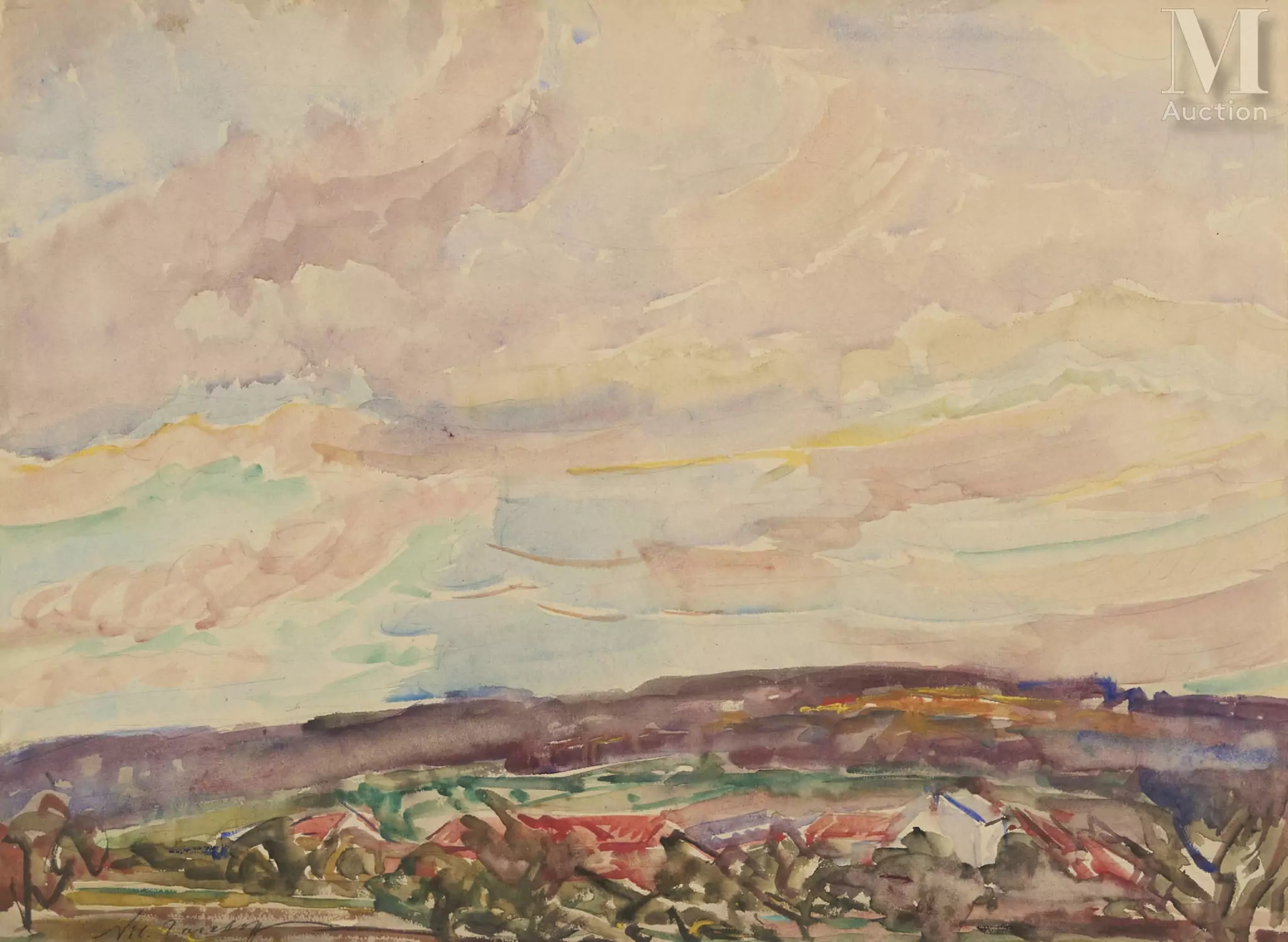 Artwork by Nikolai Alexandrovich Tarkhoff, Campagne d'Orsay, Made of Mixed media on paper