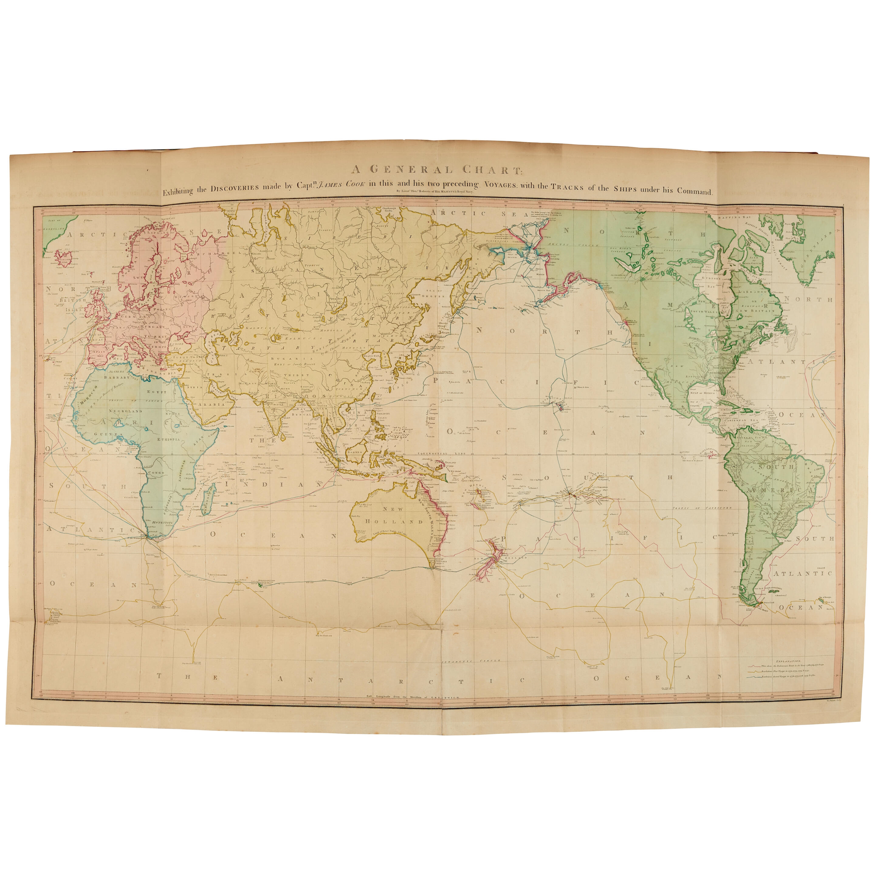 James Cook | Cook's Voyages]. A mixed set of 4to volumes comprising ...