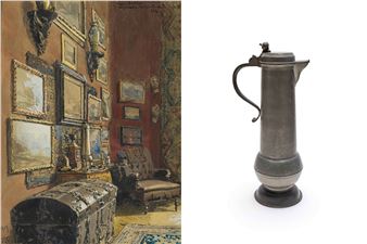 Unten Atelier, Halensee, Kurfurstendamm 136 (Downstairs Studio, Halensee, Kurfurstendamm 136); Pewter Flagon, two - Karl Paul Themistocles von Eckenbrecher