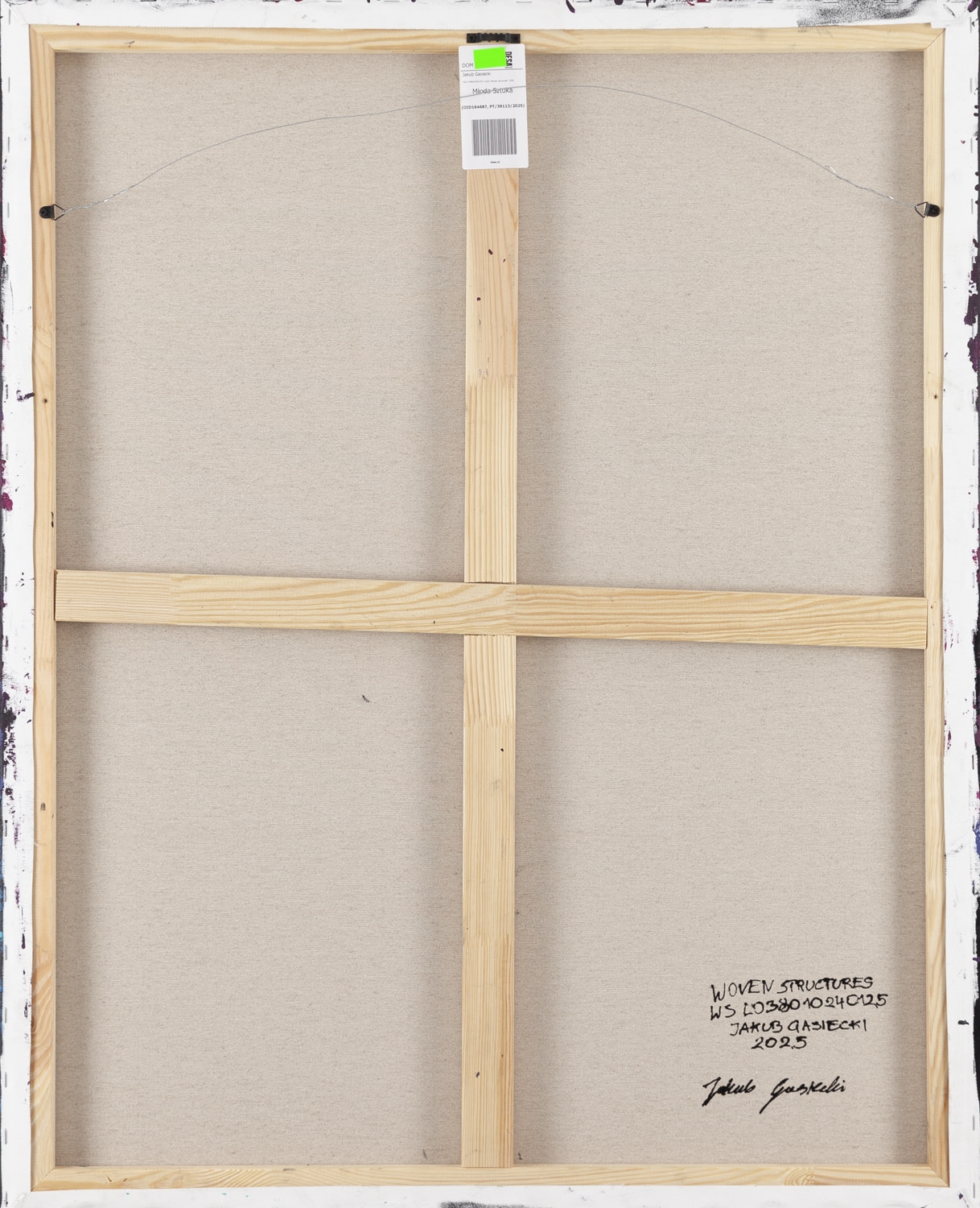 Artwork by Jakub Gasiecki, WS LO38010240125" from the "Woven structures" series, Made of acrylic/canvas